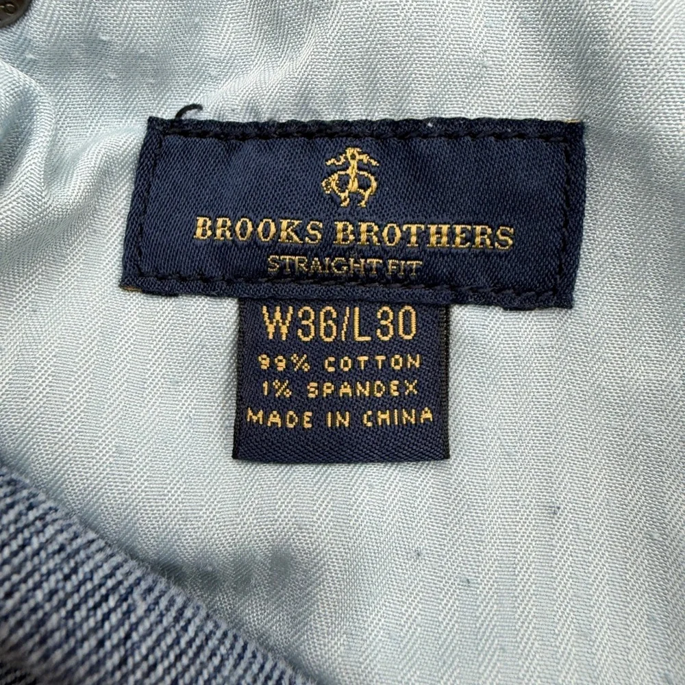 Brooks Brothers Mens Straight Fit Blue Denim Jeans W36 L30 Medium Wash